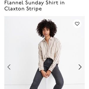 Madewell Sunday Flannel in Claxton Stripe